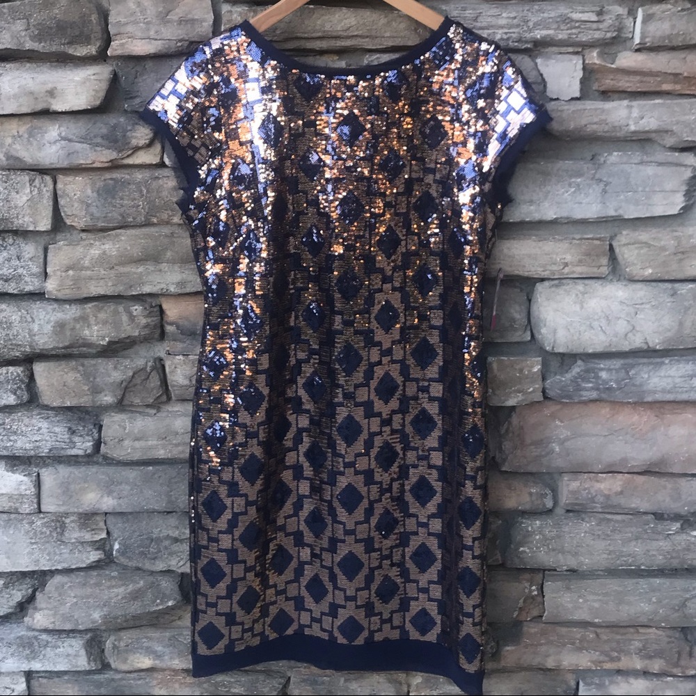 Vince Camuto Cap Sleeve Sequin Cocktail Dress